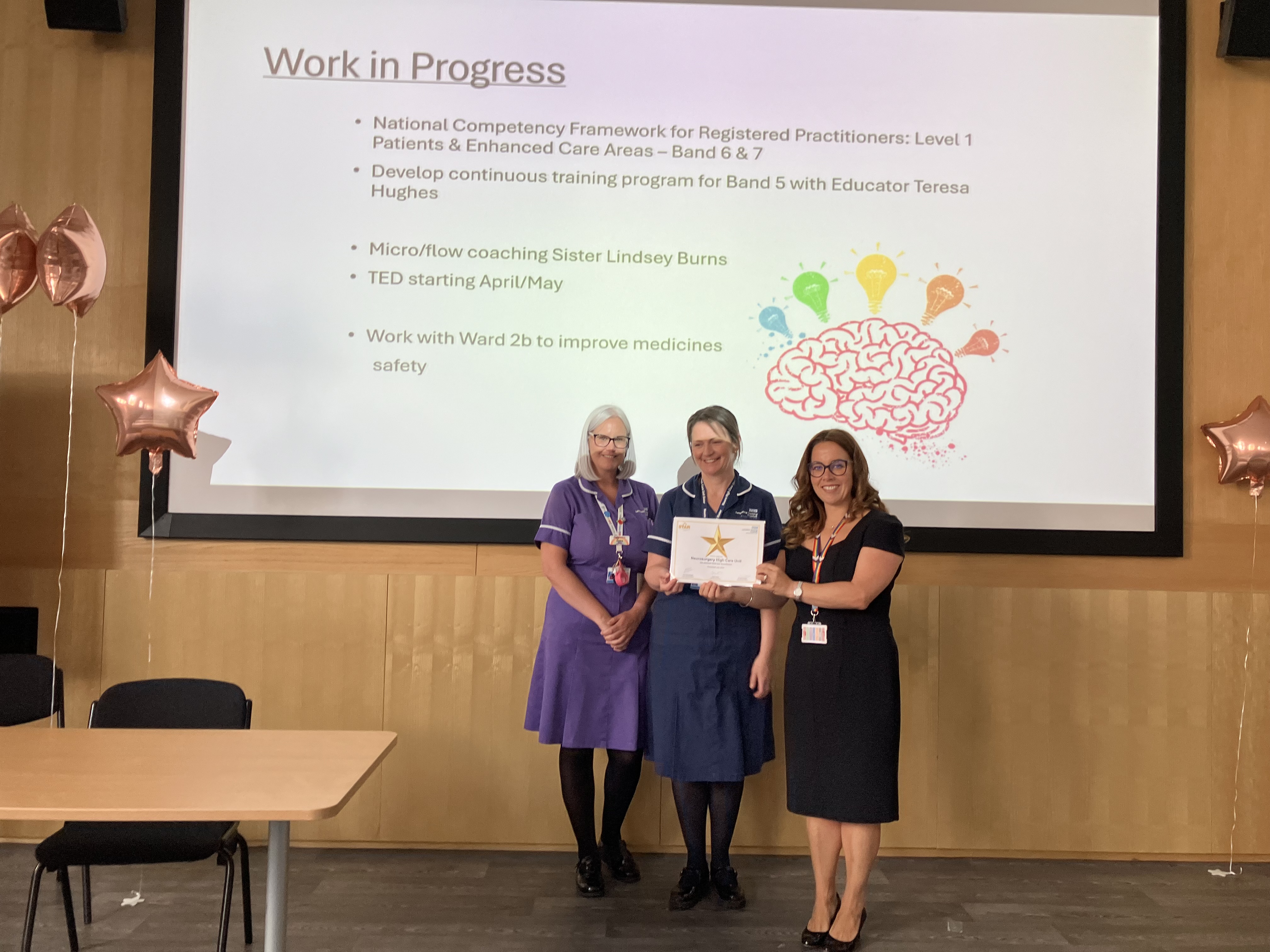 Group photo of colleagues receiving award