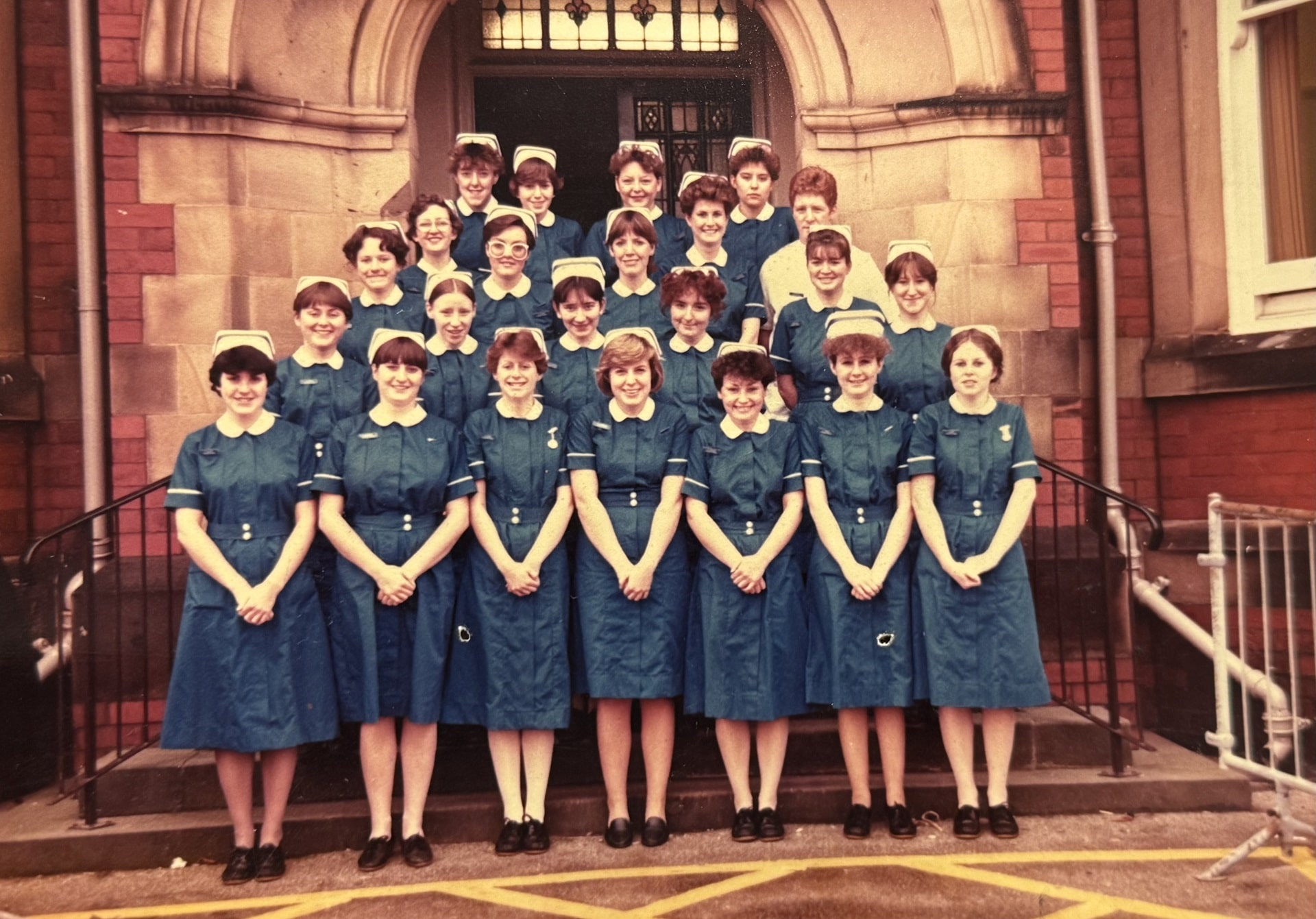 Group photo of NHS nurses in the 1980's