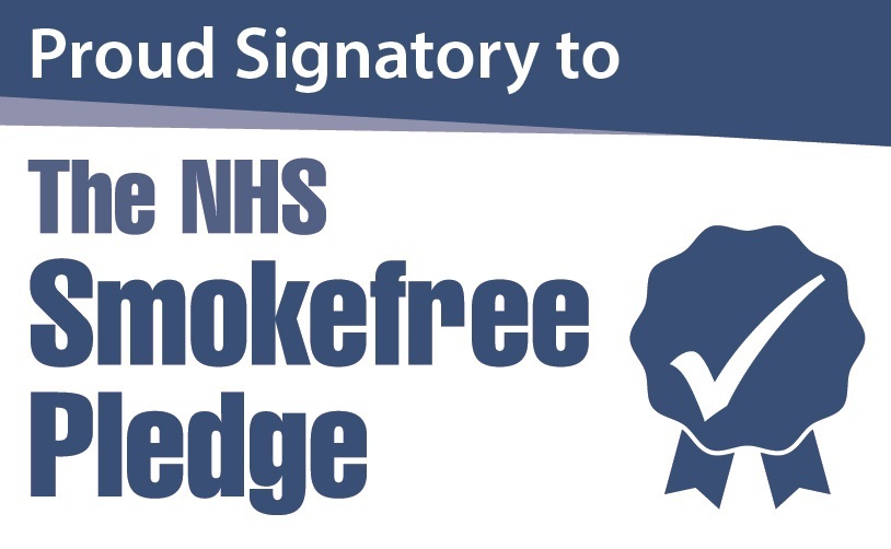 Image reads: "Proud Signatory to The NHS Smokefree Pledge"