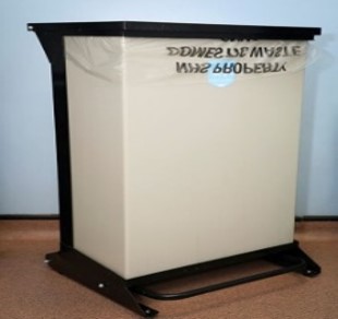 A photo of a black bin